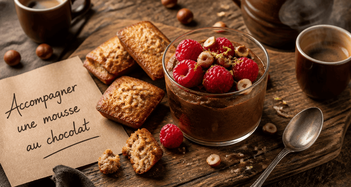 accompagner une mousse au chocolat en verrine avec fruits et noisettes