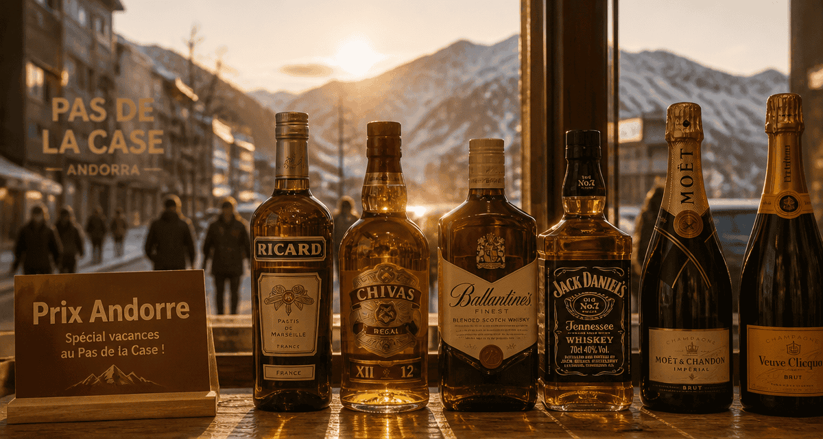 alcool andorre prix bouteilles sur comptoir au Pas-de-la-Case