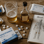 alcool et inflammation articulaire, verre de bière, médicaments, carnet médical