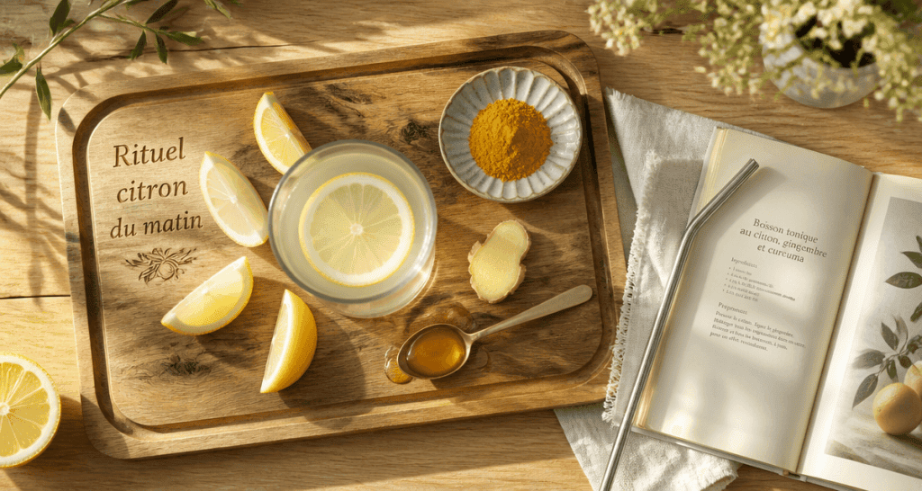 boire jus de citron le matin plateau citron eau tiède