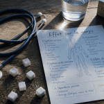 boisson energisante effet sur le corps table stethoscope sucre