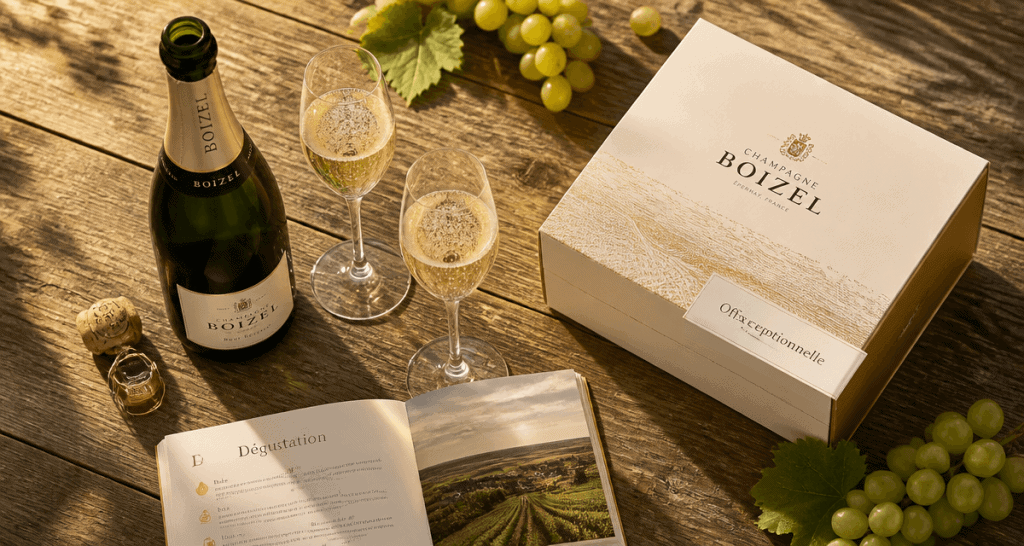 champagne boizel offre exceptionnelle table bois