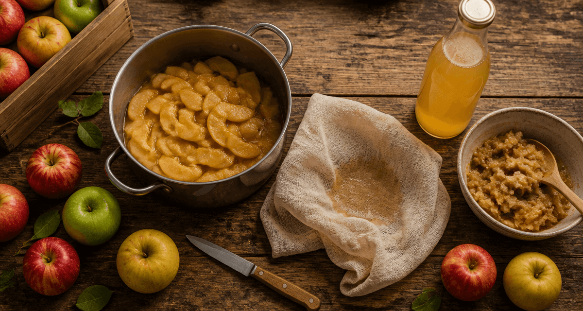 comment faire du jus de pomme sans appareil etamine