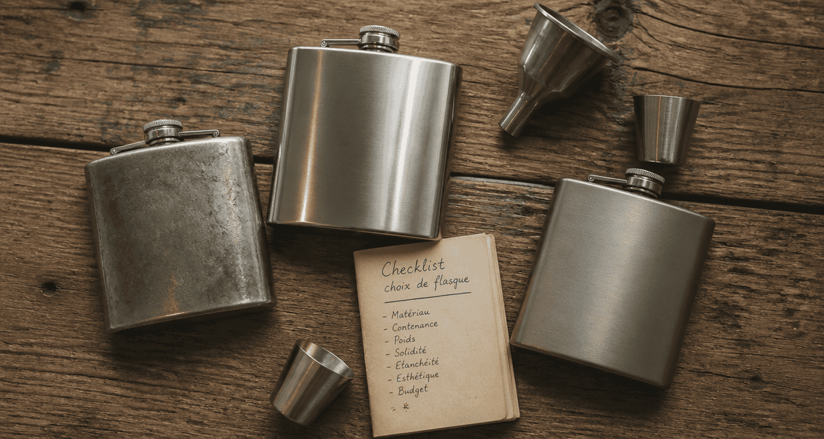 flasque alcool acier inox étain titane