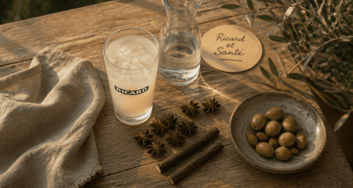 le ricard est il bon pour la santé verre sur table rustique