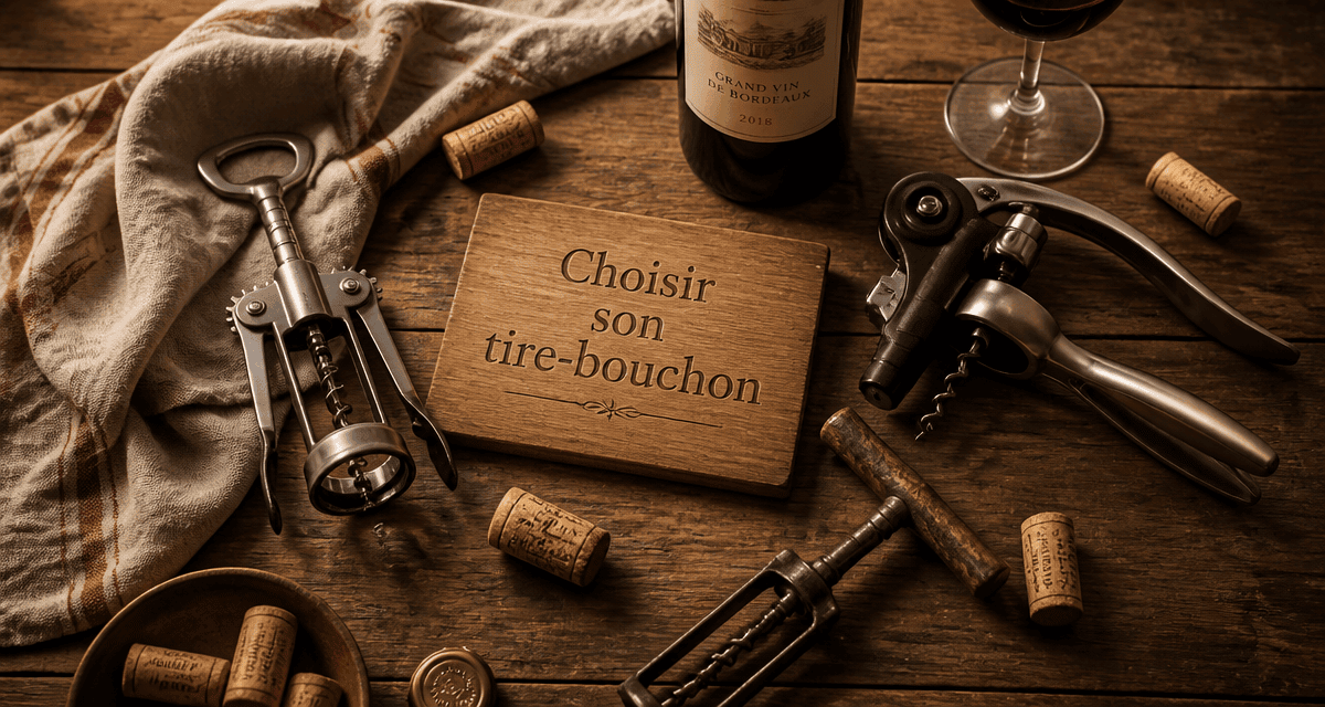 Meilleur tire bouchon sur table rustique avec accessoires