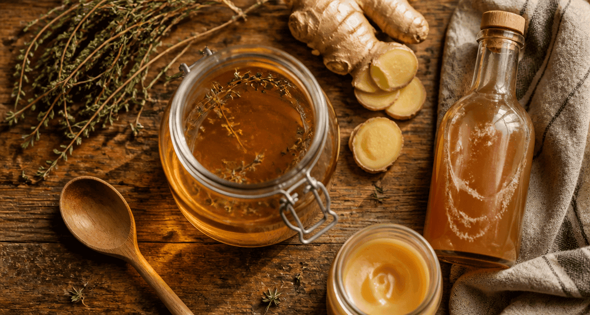 oxymel recette gingembre thym en bocal