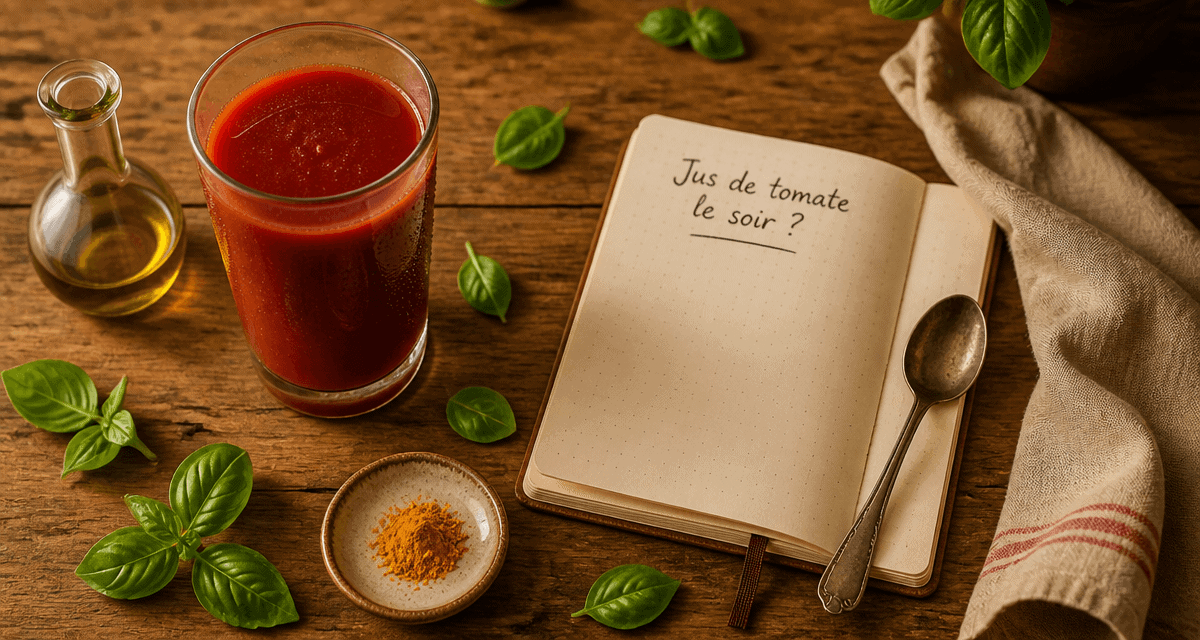 peut on boire du jus de tomate le soir image verre