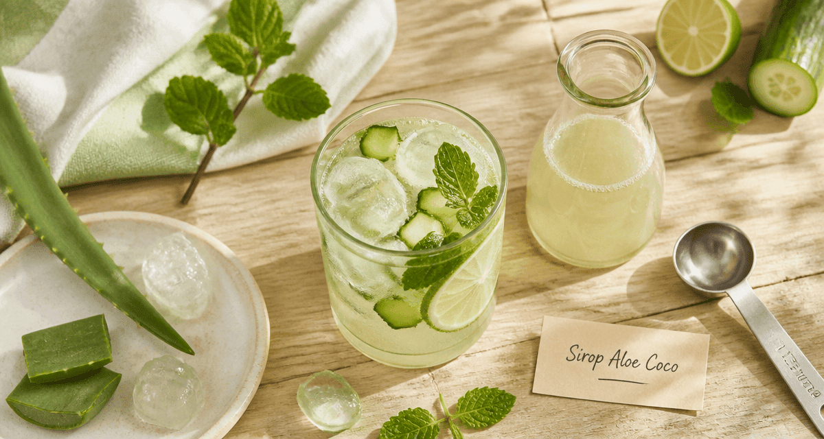 sirop aloe coco mocktail verre menthe citron