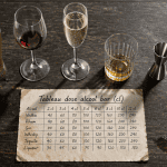 tableau dose alcool bar cl sur plan de travail