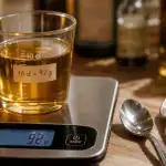 10cl d huile en gramme : balance et 10 cl d’huile
