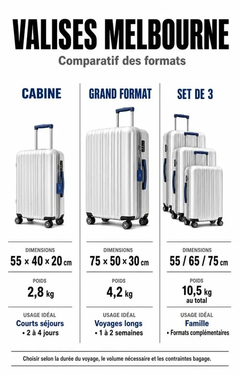 Comparatif des modèles de valise Melbourne Travel pour le voyage