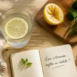 verre de jus de citron matin a jeun sur table