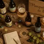 marque de biere bouteilles artisanales et industrielles sur table