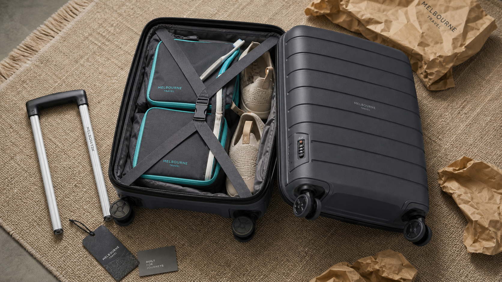 Melbourne travel valise ABS 2,8 kg à 4 roues pour voyages en Australie