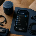 Playlist pour soirée à télécharger : ambiance sans coupure, écouteurs et smartphone hors-ligne