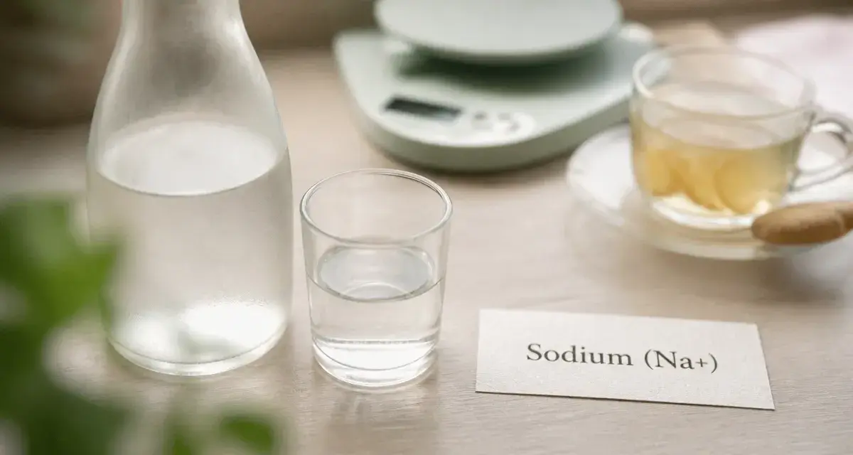 Quelle est l'eau minérale la moins salée ? Bouteille et étiquette Sodium Na+ : moins de 20 mg/L