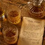 whisky canadien sur table avec seigle et érable
