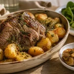 Accompagnement gigot : pommes de terre rôties au thym et herbes