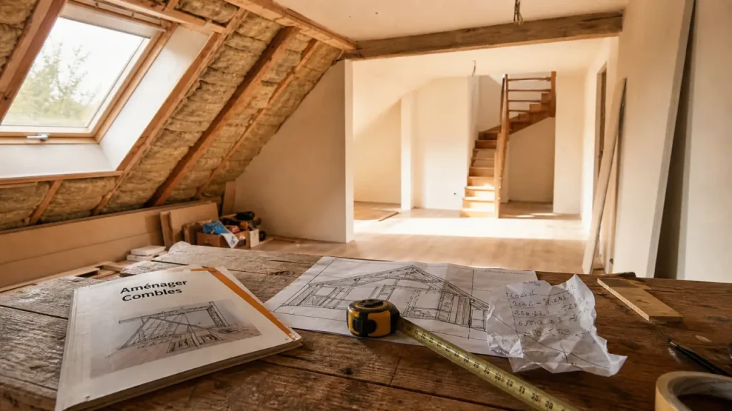 Aménager des combles : vérifications pour 1,80 m sous plafond et 30° de pente