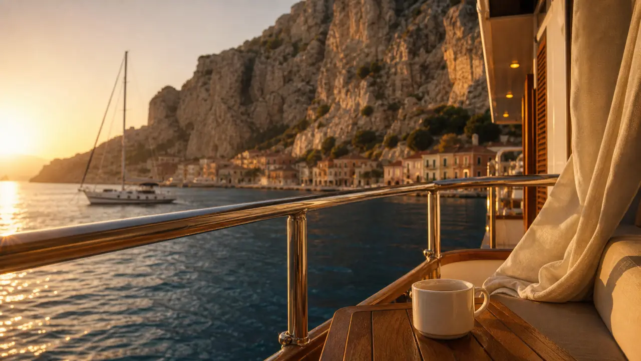 Croisiere corse en bateau intimiste : vue Méditerranée depuis le pont, escales iconiques