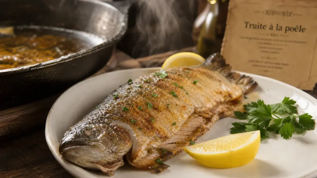 Cuisson truite poele : truite entière dorée