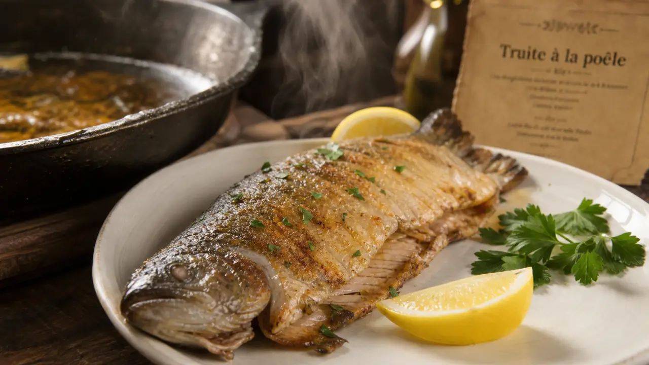 Cuisson truite poele : truite entière dorée