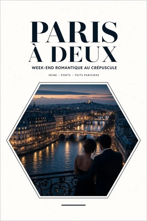 WE Paris en amoureux : vue romantique de Paris au crépuscule avec la Seine et les ponts