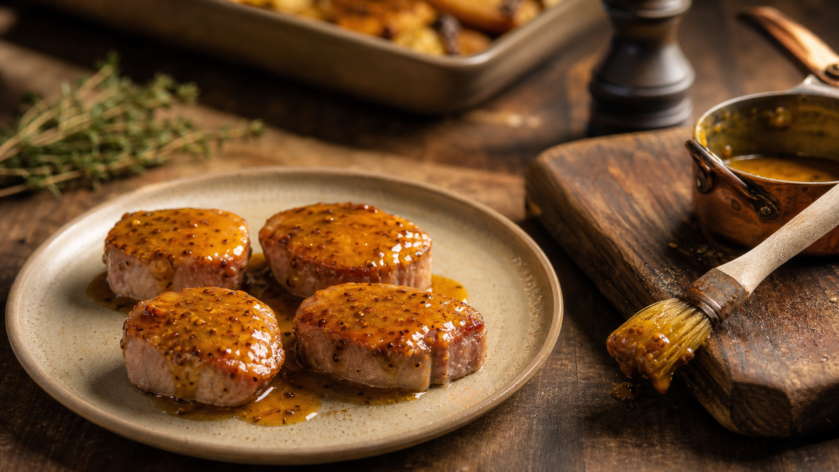 Filet mignon basse température miel moutarde rosé à 62°C