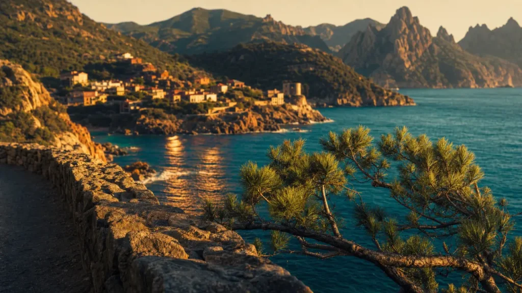 Plus belle region de france : crique corse turquoise, route panoramique