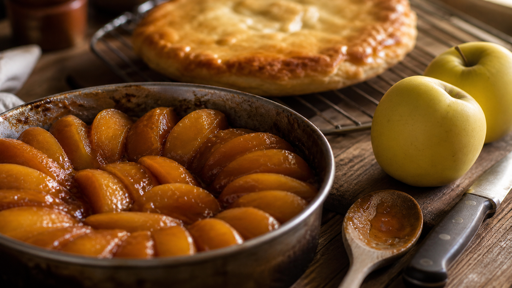 Pomme tarte tatin aux pommes caramélisées Golden, Reinette ou Grise du Canada