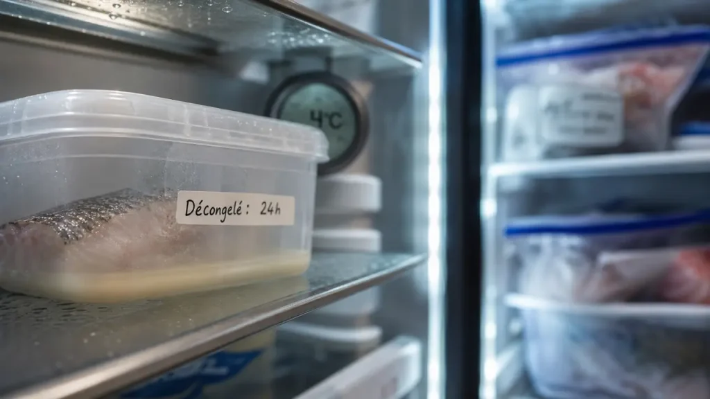 Produit décongelé : combien de temps au frigo à 4°C (2 heures dehors)