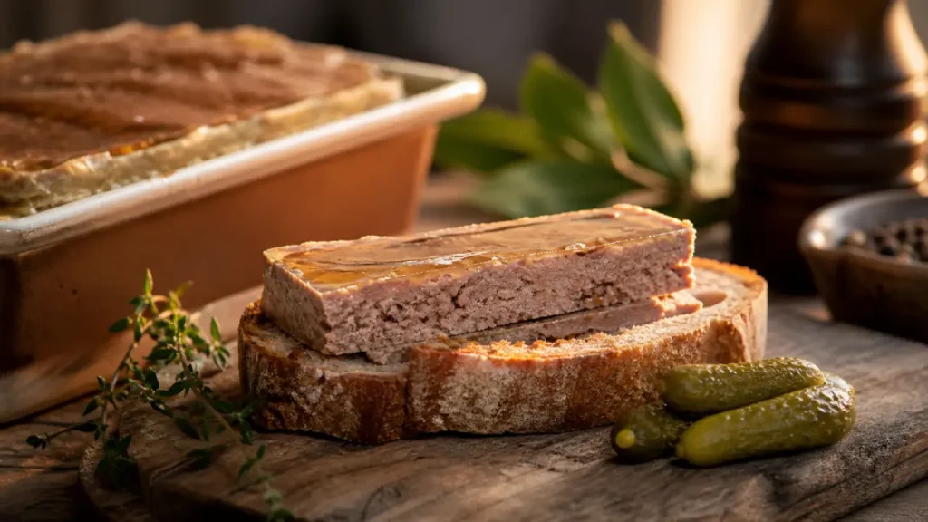 Recette du paté de foie : terrine maison tranchée et gelée brillante