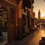 Visiter Marrakech en 3 jours : ruelle de la médina, porte zellige et patio