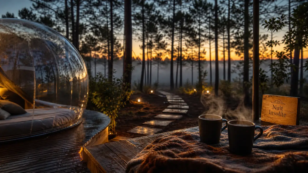 Week end en Aquitaine insolite : bulle transparente dans les pins