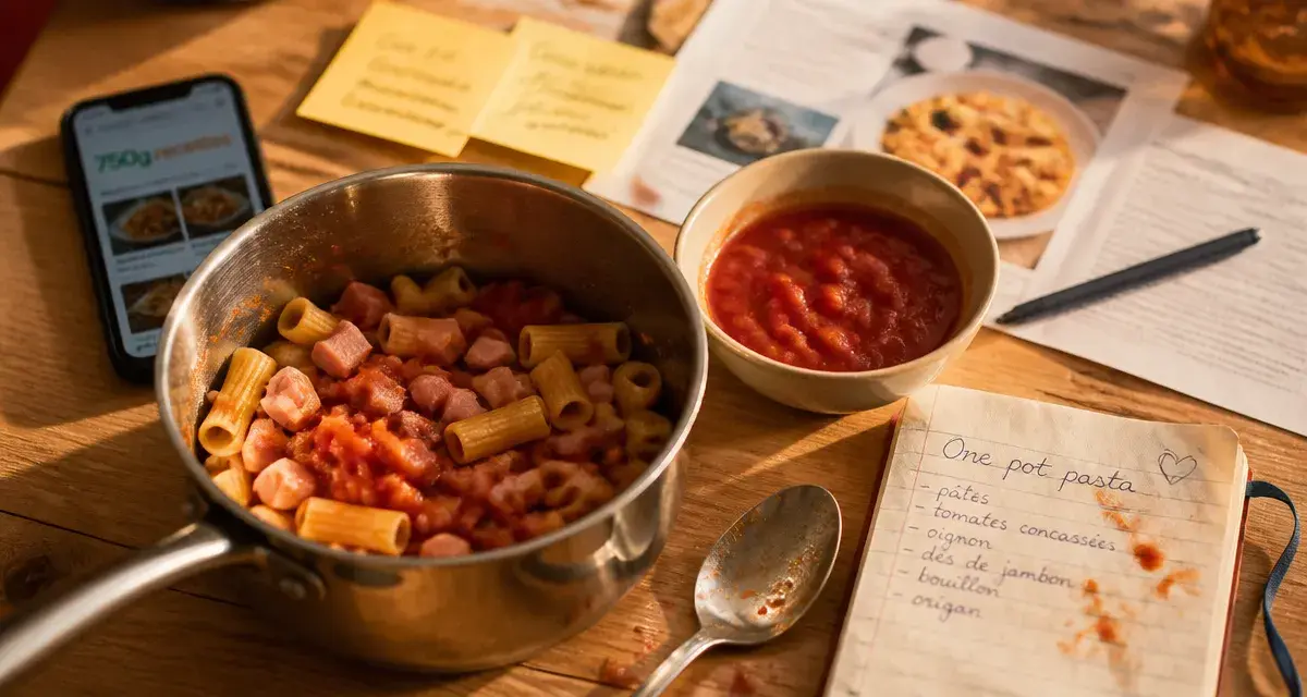 750g - recettes de cuisine rapides : one pot pasta au jambon