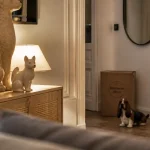 Animaux décoration intérieure : figurines animales en céramique sur console