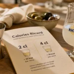 calorie ricard 2 cl et 4 cl : pastis dilué, verre et doseur