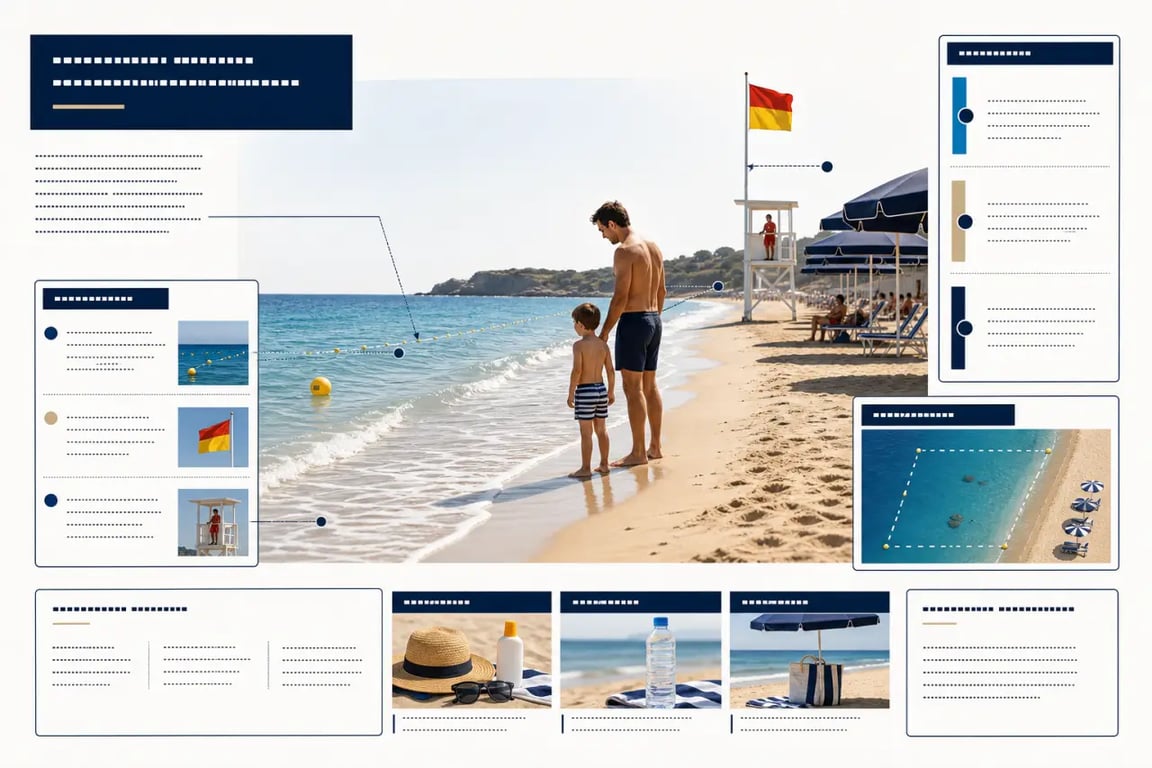 Préparer ses prochaines vacances en bord de mer en famille : mini-guide visuel sur la baignade surveillée et la sécurité des enfants