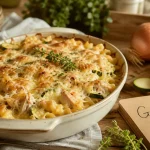 Meilleures recettes de cuisine : gratin de pâtes au poulet et légumes doré