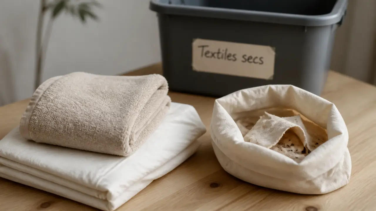 Recyclage linge de maison : draps et serviettes secs en collecte