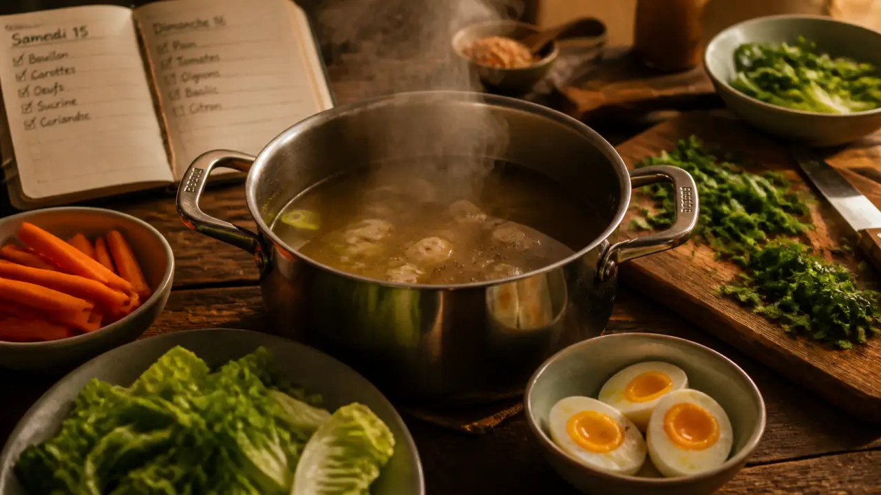 Tous en cuisine recettes de la semaine : bouillon fumant et liste de courses