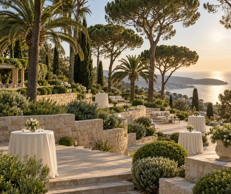 Parc botanique des Pins Penchés pour un mariage et une réception gastronomique à Toulon