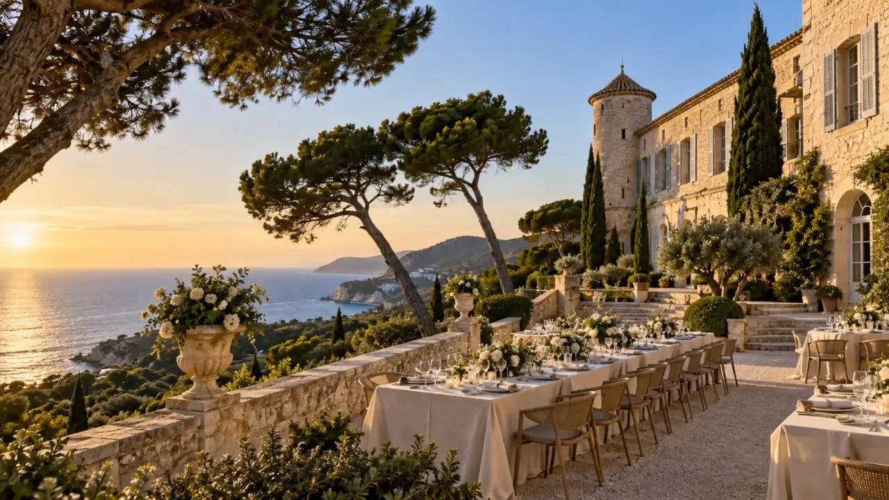 Les Pins Penchés restaurant gastronomique mariage et réception avec vue sur la Méditerranée