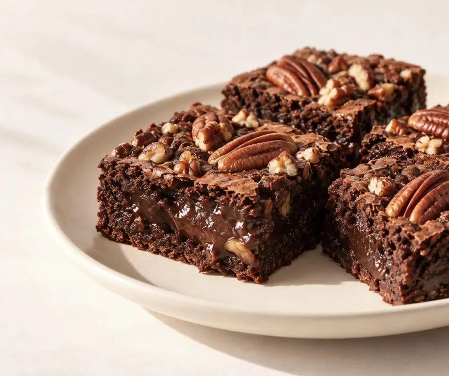Recette de cuisine américaine : brownie fondant aux noix de pécan