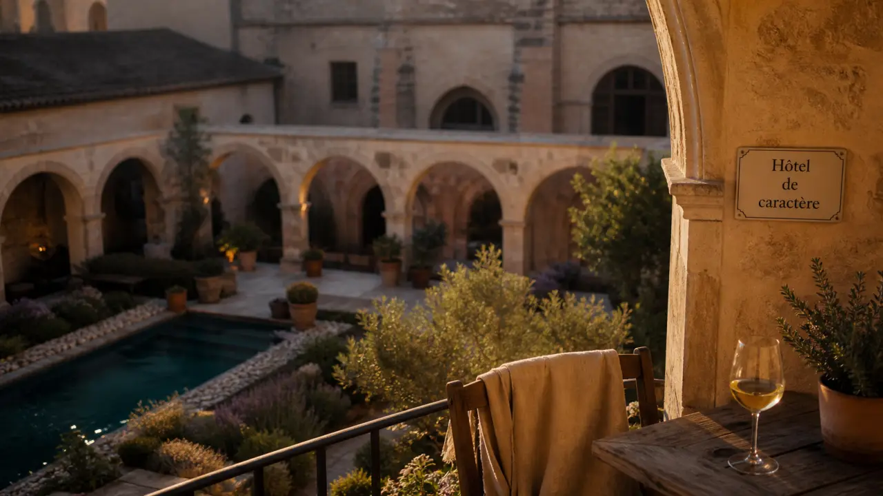 Hôtel Arles luxe : cour intérieure et voûtes, ambiance spa