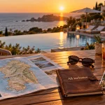 Hôtel club Sardaigne all inclusive luxe : terrasse et piscine face à la mer