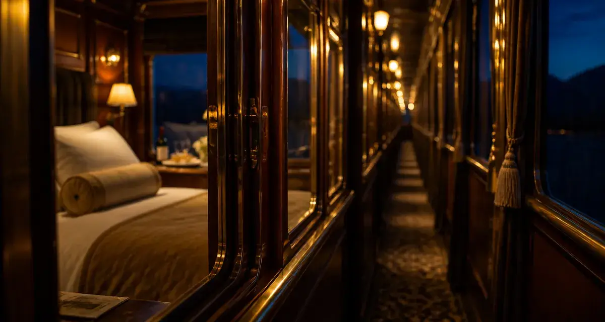Voyage en train couchette de luxe : cabine vitrée, literie et petit-déjeuner