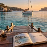 Voyage luxe baléares : voilier blanc au calme, eau turquoise Majorque