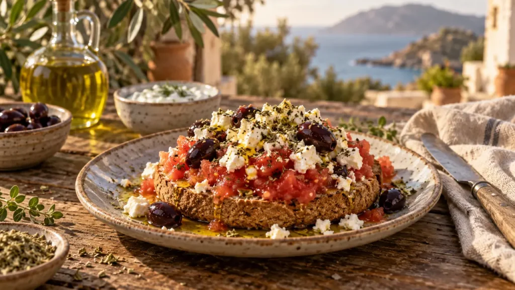 La cuisine crétoise 265 recettes : dakos à l’huile d’olive et feta